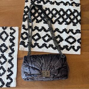 INC International Concepts Black Textured Shoulder Bag